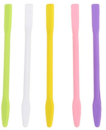 Healifty 5pcs Silicone Stir Sticks Facial Mask Stiring Rods for Cosmetic Facial Mask Mixing Resin Paint Epoxy Making Glitter Tumblers DIY Crafts