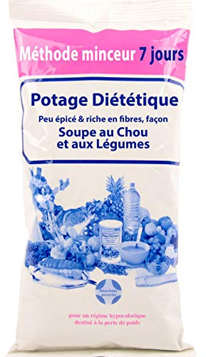 Recharge 28 Soupes au Chou, Maté Vert. Perte de Poids. Brûler-Eliminer les Excès. Riche en Protéine, Fibres, Sans Graisse. (1x300g) Cure Éclair Méthode Minceur 7 Jours. Naturel. Efficace. Annedelona