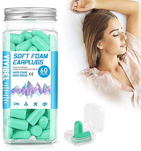 Ohrstöpsel, Geräuschunterdrückung, SNR 38 dB, Kugel zum Schlafen aus weichem Schaumstoff, wiederverwendbar, Gehörschutz für Schlaf, Arbeit, Reise – 60 Paar