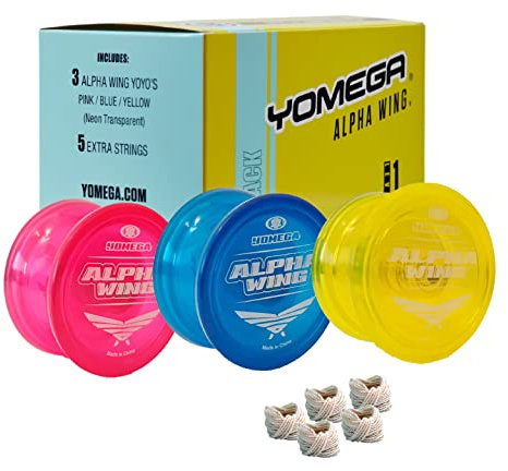 Yomega 3X Alpha Wing Yoyo, Fixed axle yo-yo Designed for Beginner. String Trick Play and Fixed axle Enthusiasts! (Transparent)