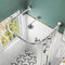 ZAIGI Duschstange Ohne Bohren U-Form Duschvorhangstange Eck Badewanne Bogenstange Teleskop Aus Edelstahl Eckduschstange für Umkleidekabine Kabinenstange Silver 80×80×80cm