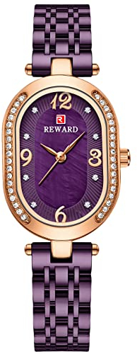 RORIOS Moda Orologio da Donna Orologio Analogico Quarzo con Cinturino in Acciaio Inossidabile Elegante Diamond Oval Dial Donna Orologio da Polso