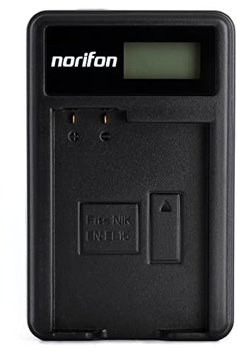 EN-EL15 LCD USB Charger for Nikon 1 V1, D500, D600, D610, D7000, D7100, D7200, D750, D800, D800E, D810, D810A Camera and More
