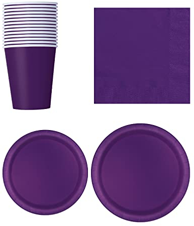 WedDecor Lot de 70 assiettes rondes jetables en carton pour pique-nique, barbecue, anniversaire, fête prénatale, mariage et événements de Noël, violet foncé