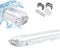 Ikodm 24W LED Feuchtraumleuchte 150 cm 6000K Kaltweiß 4080 lm Wannenleuchte, Doppelt T8 LED Röhre, IP65 Leuchtstoff lamp, Wannenleuchte, Garagenlampen, Bürodeckenleuchte, Gartenleuchte, 2 Stück