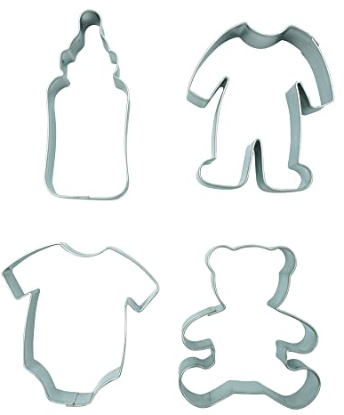 BekkiB - 4er Set Ausstechformen Baby - Ausstecher aus Edelstahl, spülmaschinengeeignet - 2494