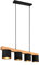 lightling Cameron Pendelleuchte, 4-flammige Hängeleuchte in Kombination aus schwarz gold Stoffschirmen und Korpus aus Holz, exkl. 4 x E14 max. 28 Watt, höhenverstellbar bis 150 cm, Breite: 75 cm