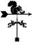 Écureuil Girouette Girouette pour Jardin Girouette en Acier Inoxydable Créatif Indicateur De Direction du Vent Piquet De Jardin Girouette Vent pour Cour Coupoles Abri De Ferme (Écureuil Noir)