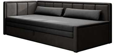 All4All Jugendbett Jugendsofa Kinderbett Kindersofa Falco 80x200 für Jugendzimmer Polsterbett Schlafsofa Ausziehbar Funkionsbett Jungen Mädchen für Kinder Links Rechts 23 (Poco 04/Poco 10, Links)