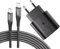 25W USB C Ladegerät mit 2M Nylon Ladekabel USB-C Aufladekabel Für Samsung Galaxy S25/S24/S23/S22/S21 Ultra/S24+/Z Flip 6/Z Fold 5/S20/Note 10/S10/A54/A55, Ersatz-Original Schnellladegerät, Schwarz