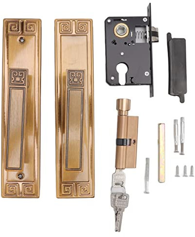 Türgriffschloss Set, Türschloss mit Vollständigem Installationszubehör, Aluminiumlegierung Türschloss Universal Schlafzimmer Türgriff Schloss, Anwendbare 3,5-5cm