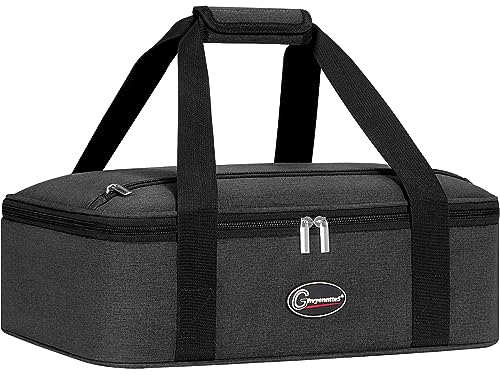 GhvyenntteS Casserole Carriers for Hot or Cold Food, Large Capacity Insulated Casserole Carrier for Potlucks, Dinners, Picnic, Travel, Fits 9x13 Baking Dish, Grey