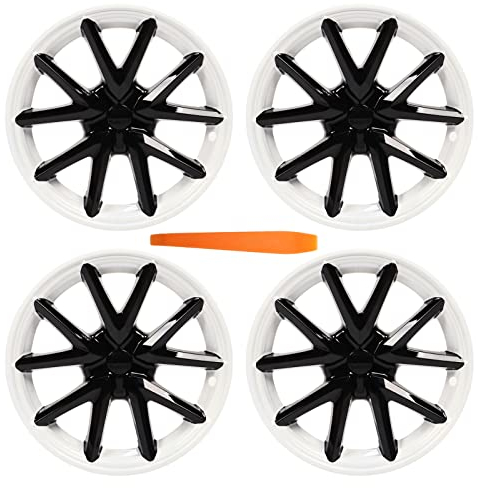 Radnabenabdeckung, 4pcs ABS 18inch Radabdeckung Hubcap, Weißer schwarzer Felgenschutz für 2017-2022, Wasserdicht, Abriebfest Autozubehör