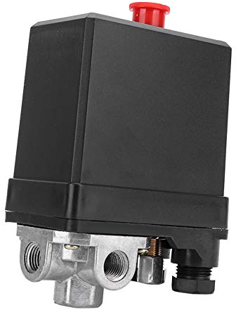 Pressostat, Pressostat triphasé, Vanne de Commande de Pressostat, 380V 3 Phases 4 Trous Vanne de Commande de Pressostat de Type Vertical G1/4 pour Compresseur D'air