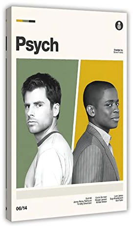 PSYCH Modernes Retro-TV-Poster Psych(1) Leinwandposter Schlafzimmer Dekor Sport Landschaft Büro Zimmer Dekor Geschenkrahmen Stil 60 x 90 cm
