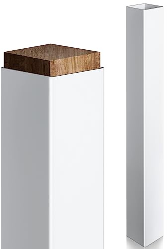Thyle 2 Pcs 4 x 4 Post Sleeve Vinyl Post Wrap White Column Wraps for Porch Weatherproof Outdoor Post Cover for Lasting Durability Easy Installation on Patio Decks Porches Mailbox Post, 4 x 4 x 39.4 In
