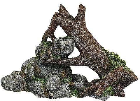 Nobby 28722 Aqua Ornaments Holz MIT FELS 23,5 x 9 x 14,7 cm