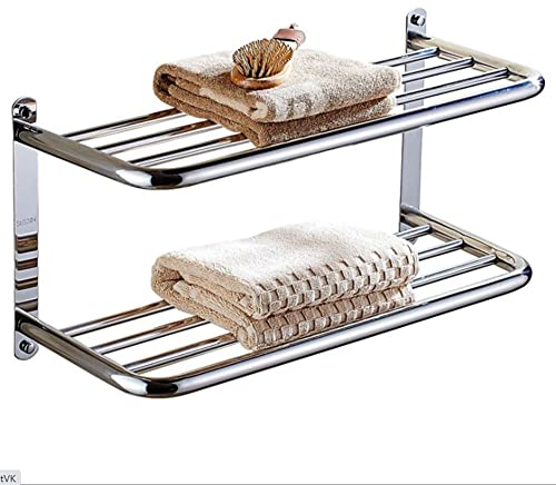 Badezimmer-Handtuchständer, Bar-Wandschienen-Regale, Kleiderbügel, Badezimmer-Regal, Edelstahl-Regal, Badezimmer-Aufbewahrung, 37 x 23 x 30 cm