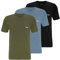 BOSS Herren Classic T-Shirts Kurzarm Shirts Pure Cotton Crew-Neck 3er Pack, Farbe:Mehrfarbig, Artikel:-990 Olive/Black/Blue, Größe:L