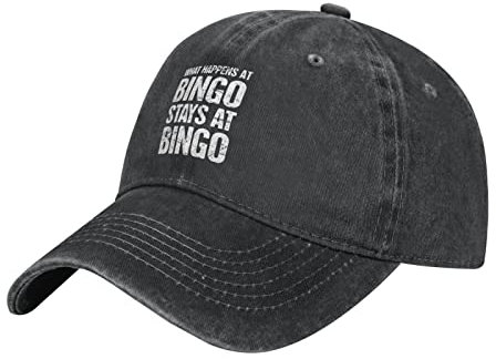 Unisex Hut, was Beim Bingo Passiert, Bleibt Beim Bingo Mütze Cool,Casual Baseball Cap Trucker Baseballkappe Hat Für Herren Sport Erwachsenen