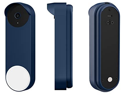 Gusfeliz Silicone Case for Google Nest Doorbell (Battery Powered),Silicone Cover Case Protective Raincover Compatible Google Nest Doorbell,Blue