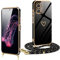 XCYYOO Handykette Redmi Note 10 Pro Hülle mit Band mit Herz Love Design,Redmi Note 10 Pro Handyhülle mit Kette Galvanisierte Kratzfest Schutzhülle Silikon Bumper Stoßfest Dünn Hülle mit Kordel Case