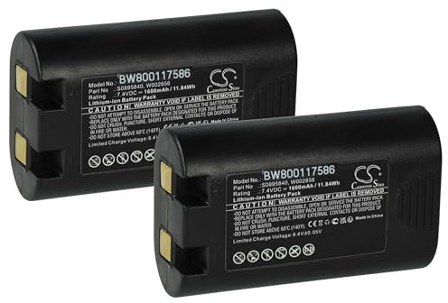 vhbw 2X Akku Ersatz für Dymo W002856, 1759398, S0895840 für Drucker Kopierer Scanner Etiketten-Drucker (1600 mAh, 7,4 V, Li-Ion)
