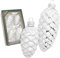 Krebs Glas Lauscha - Weihnachtsdekoration/Christbaumschmuck aus Glas - Tannenzapfen Set - Inhalt: 4 Stück - Farbe: Silber - Größe: ca. 8-10 cm
