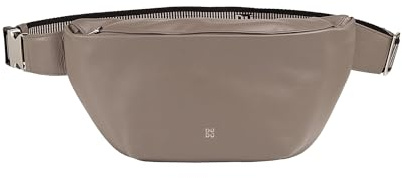 DUDU Gürteltasche aus echtem Leder mit verstellbarem Gurt, Elegantes, geräumiges Design, 3-Reißverschluss-Gürteltasche, für Damen und Herren Taupe