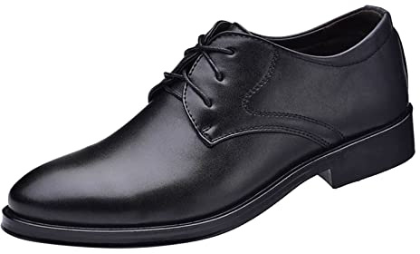 Leder Schuhe Herren Fashion SchnüRschuhe Businessschuhe Mit Absatz Einfarbig Bequeme Casual Business Shoes Arbeitsschuhe Mit Lederoberteil Herren Slip On Anzugschuhe Lederschuhe FüR Formale AnläSse