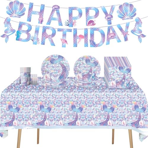 68 Piezas DecoracióN CumpleañOs, Juego De Vajilla De Fiesta, Platos Y Vasos Para CumpleañOs, Vajilla CumpleañOs, Accesorios De DecoracióN Para NiñAs, Pack De ArtíCulos Para Fiestas