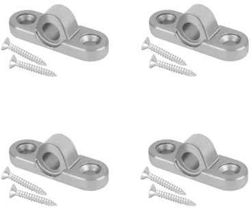 Yomotay 4 Stück Edelstahl Vorzeltöse für Wohnmobil & Wohnwagen, Professional Vertikale Vorzeltöse Set Rostschutz Markisenösen Wandösen mit 8 Schrauben, 44mm×15mm