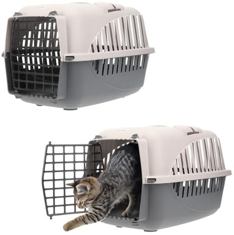 2er Set Hundebox Auto Rückbank Transportbox Katze Katzentransportbox Transportbox Kaninchen Katzenkorb Transport Hundetransportbox Grau