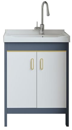 HARELA Lavatoio con Mobile, Mobile Da Bagno Con Lavatoio Ceramica, Sottolavello da Cucina con Rubinetto, Lavabo Lavanderia, per Interno Garage Bar Lavanderia(50x38cm/19.7x14.9in)