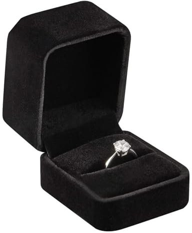 Katyjun Verlobungsring Box, Samt Ringbox, Ringschachtel, 5 x 5.4 x 3.9 CM