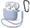Silicone Case for AirPods 4 Case Cover 2024, Soft Silicone Cases, Protective Case Apple Airpods 4, Effective Impact and Scratch Protection, Protective Case with Carabiner (Blue grey)