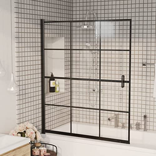 Casa & Giardino - Box doccia ESG 116 x 140 cm, colore: Nero