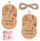 JIYIN 100 Stück Geschenkanhänger, “Hand Made with Love” Kraftpapier Anhänger 5cm Rund Etiketten mit Schnur Dekorative Hängeetiketten für Flohmarkt Verpackten Hochzeit Valentinsta Geschenke