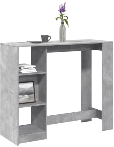 Gecheer Bartisch, Küchentresen mit Ablagen, 124x46x103,5 cm, Holzwerkstoff, für Küche, Esszimmer, Wohnzimmer