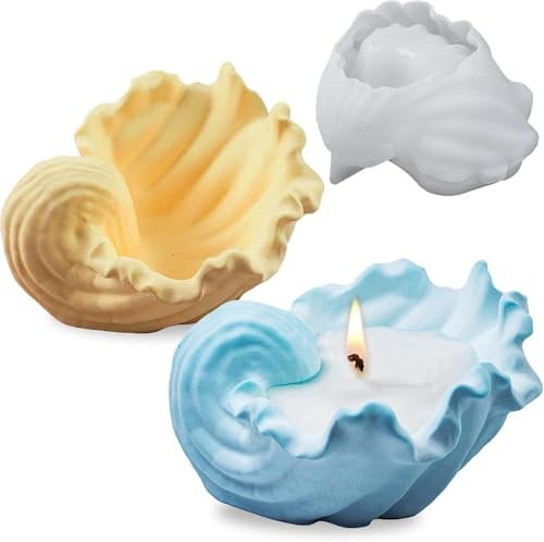 Wave Shell Silicone Moulds for Resin, Moulds for Resin Casting, Resin Tray Mould, Candle Holder Mold for DIY Flowerpot, Candle Holder, Home Decor