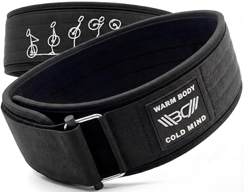 WARM BODY COLD MIND Premium Gewichthebergürtel aus Hochwertiger Nylon für Krafttraining - Gym Gürtel für Gewichtheben, Bodybuilding, Fitness, Weight Lifting Belt für Damen und Herren (L, 7mm PRO)