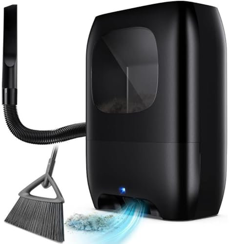 Aspirapolvere senza contatto professionale – Contenitore senza sacco da 1500 W con paletta automatica per peli di animali domestici, pulizia del salone e facile pulizia – Processore efficiente per la