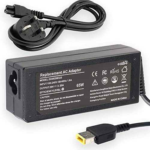 65W Compatible for Lenovo ThinkPad Laptop Charger, 20V 3.25A Replacement AC Adapter Power Supply for T430 T440 T450 T460 T560 E431 E440 E531 E540
