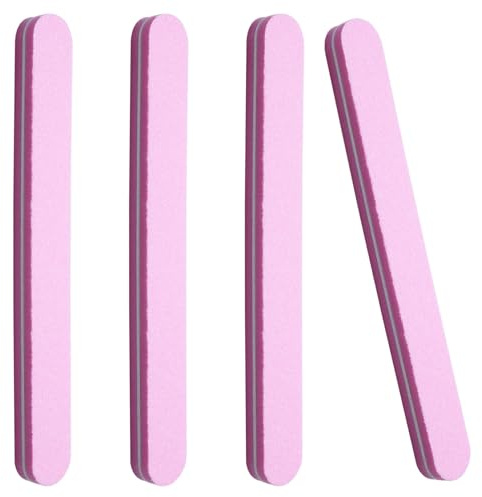Professional Nail Files 100/180 Grit Nail File, Thickened Nail Buffer Block | Double-Sided Fingernail Files Salon Manicure Tools Pet Grooming Tool (Pink, 4 Pcs)
