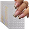 OHREN 8 Blatt LunarCharm French Line Nagelsticker,3D Sticker für Nail Art Gold Silber Linien Klebebänder Streifen Wirbel mit Diamant Nageldesign Gebogene