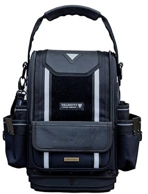 Velocity Pro Gear Rogue 20XL Service Bag, Heavy Duty Tool Bag with 37 Pockets, Removable Tool Panel, Shoulder Strap and Water Resistant Nylon, Shadow Black