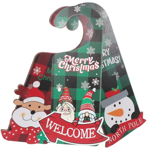 SOLUSTRE 3pièces Décoration De Noël Bois à Suspendre pour Porte Entrée Panneau De Noël à Suspendre pour Fête Décorations De