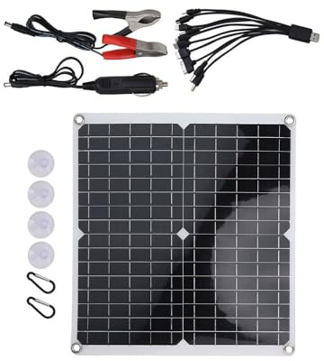 BlissfulAbode Kit de panneau solaire 50 W 12 V Chargeur de batterie Entretien Bateau RV