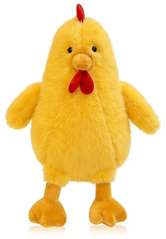 XIMEY Huhn Kuscheltier, Küken Kuscheltier, Huhn Plüschtier, Stofftier Huhn, für Ostergeschenk, Osterdeko, Geburtstags Geschenk, 30 cm, Gelb (A)