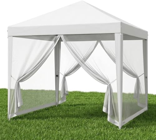 STARLYF Gazebo -Faltpavillon 3x3- Pop-Up-Gartenpavillon mit UV-Schutz, wasserdichter Pavillon, 360-Grad-Sicht, Wände gegen Mücken, ideal für Veranstaltungen und Terrasse
